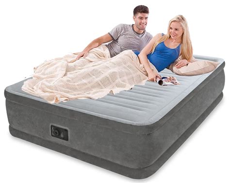 intex airbed with built in pump queen|intex inflatable queen size mattress.